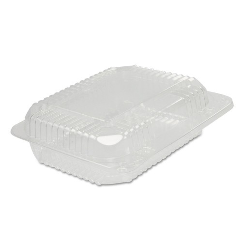 Dart Staylock Clear Hinged Lid Containers, 6 X 7 X 2.1, Clear, Plastic, 125/Packs, 2 Packs/Carton