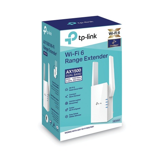 Tp-Link Ax1500 1500Mbps Wi-Fi Dual Band Range Extender, 1 Port, Dual-Band 2.4 Ghz/5 Ghz