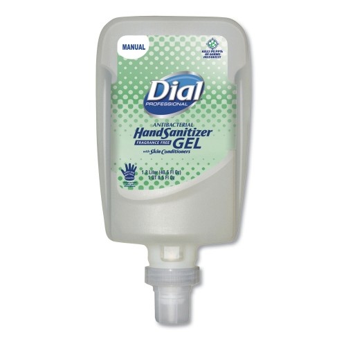 Dial Antibacterial Gel Hand Sanitizer Refill For Fit Manual Dispenser, 1.2 L, Fragrance-Free