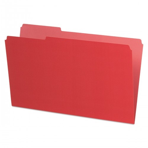 Pendaflex Interior File Folders, 1/3-Cut Tabs, Legal Size, Red, 100/Box