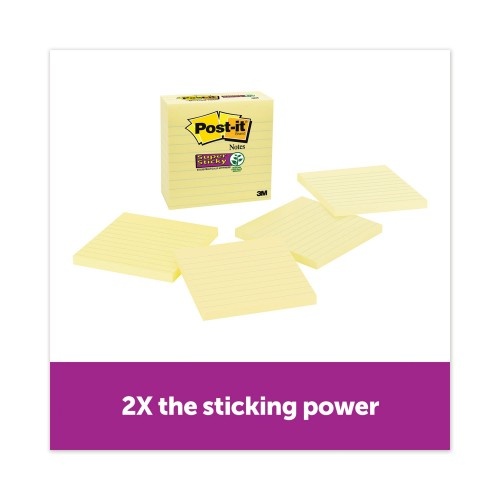 Post-It Pads In Canary Yellow, Note Ruled, 4" X 4", 90 Sheets/Pad, 4 Pads/Pack