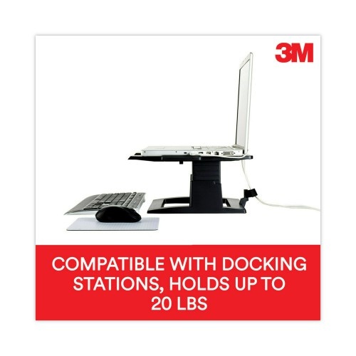 3M Notebook Riser With Adjustable Height, 13W X 13D X 4 To 6H, Black