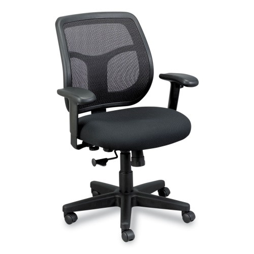 Eurotech Apollo Mid-Back Mesh Chair, Black Seat/Black Back, Black Base