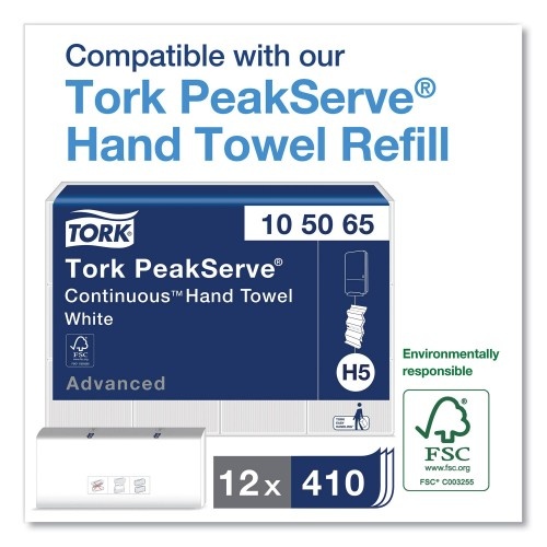 Tork Peakserve Continuous Hand Towel Dispenser, 14.57 X 3.98 X 28.74, White