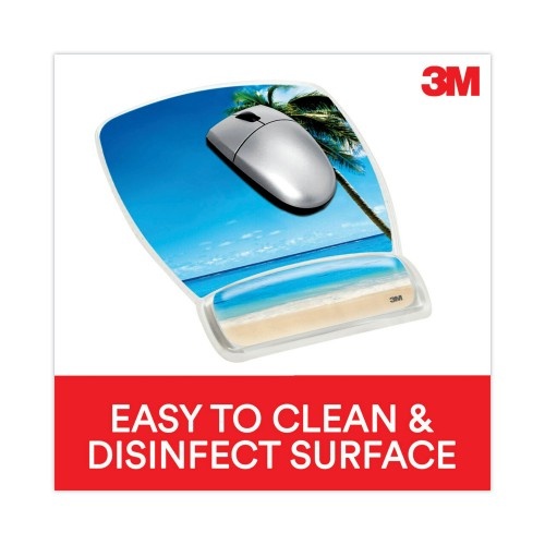 3M Fun Design Clear Gel Mouse Pad Wrist Rest, 6 4/5 X 8 3/5 X 3/4, Beach Design
