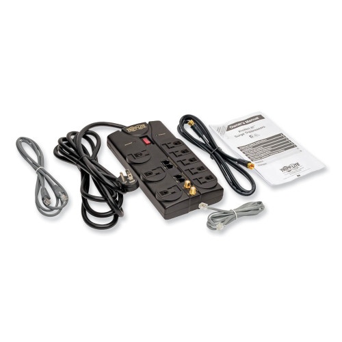Tripp Lite Protect It! Surge Protector, 8 Ac Outlets, 10 Ft Cord, 3,240 J, Black