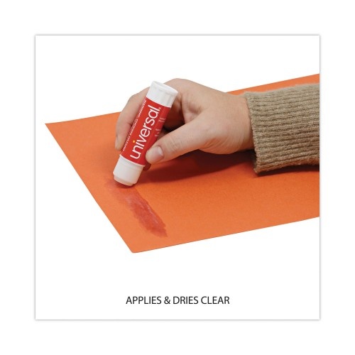 Universal Glue Stick, 0.74 Oz, Applies And Dries Clear, 12/Pack