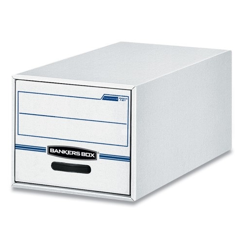 Bankers Box Stor/Drawer Basic Space-Savings Storage Drawers, Legal Files, 16.75" X 19.5" X 11.5", White/Blue, 6/Carton