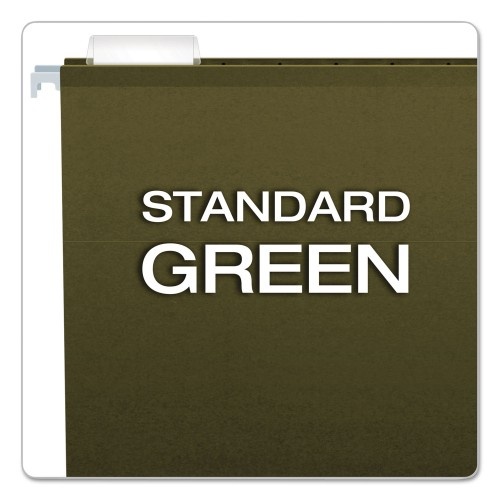 Pendaflex Reinforced Hanging File Folders, Letter Size, 1/5-Cut Tab, Standard Green, 25/Box