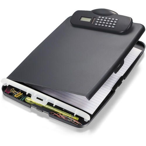 Officemate Slim Clipboard Storage Box With Calculator