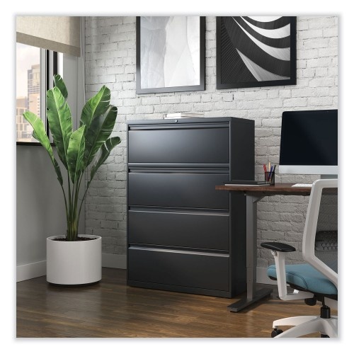 Alera Lateral File, 4 Legal/Letter-Size File Drawers, Black, 36" X 18.63" X 52.5"
