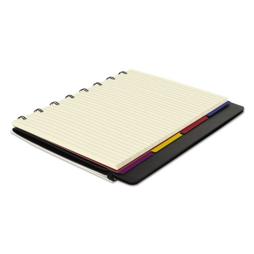 Filofax Notebook, 1-Subject, Medium/College Rule, Black Cover, 8.25 X 5.81 Sheets
