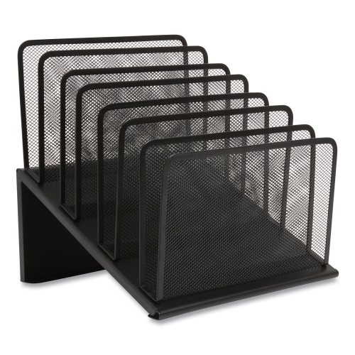 Tru Red Wire Mesh Incline Sorter, Open Design, 7 Sections, Letter-Size, 11.41 X 11.41 X 11.02, Matte Black