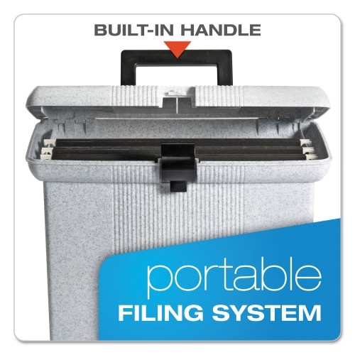 Pendaflex Portable File Boxes, Letter Files, 14.88" X 6.5" X 11.88", Granite