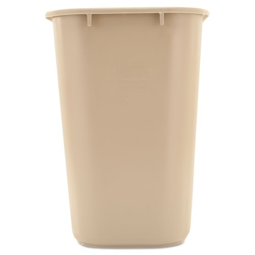 Rubbermaid Commercial Deskside Plastic Wastebasket, 7 Gal, Plastic, Beige