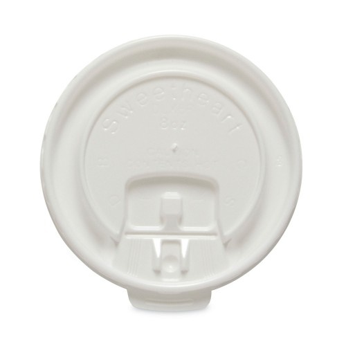 Solo Lift Back And Lock Tab Cup Lids For Foam Cups, Fits 8 Oz Trophy Cups, White, 100/Pack