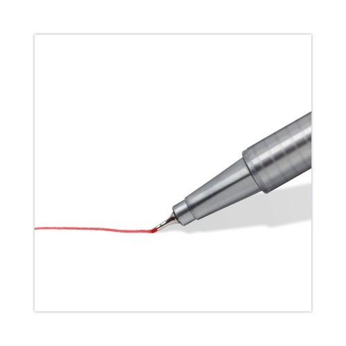 Staedtler Triplus Fineliner Porous Point Pen, Stick, Extra-Fine 0.3 Mm, Assorted Ink Colors, Silver Barrel, 10/Pack