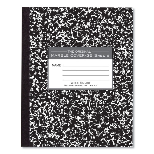 Roaring Spring Marble Cover Composition Book, Wide/Legal Rule, Black Marble Cover, 8.5 X 7 Sheets