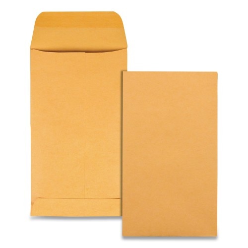 Quality Park Kraft Coin And Small Parts Envelope, 28 Lb Bond Weight Kraft, #5 1/2, Square Flap, Gummed Closure, 3.13 X 5.5, Brown, 500/Box