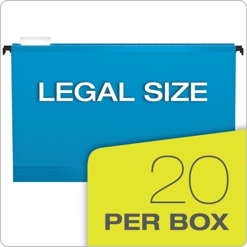 Pendaflex Surehook Hanging Folders, Legal Size, 1/5-Cut Tab, Blue, 20/Box