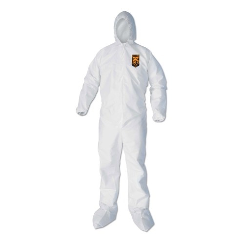 Kleenguard A40 Elastic-Cuff, Ankle, Hood & Boot Coveralls, White, 3X-Large, 25/Carton