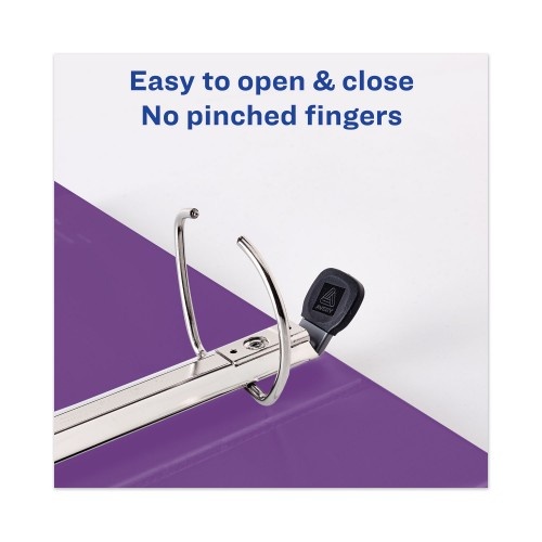 Avery Heavy-Duty View Binder With Durahinge And One Touch Ezd Rings, 3 Rings, 1" Capacity, 11 X 8.5, Purple