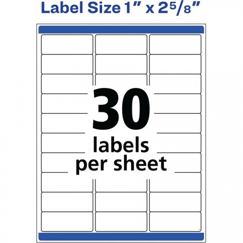 Avery® 1" X 2-5/8" Labels, Ultrahold, 15,000 Labels