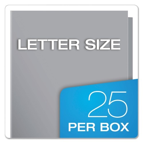 Oxford High Gloss Laminated Paperboard Folder, 100-Sheet Capacity, Gray, 25/Box