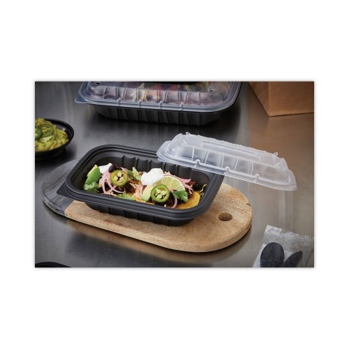 Pactiv Earthchoice Entree2go Takeout Container, 24 Oz, 8.66 X 5.75 X 1.97, Black, Plastic, 300/Carton