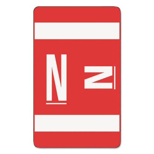 Smead Alphaz Color-Coded Second Letter Alphabetical Labels, N, 1 X 1.63, Red, 10/Sheet, 10 Sheets/Pack