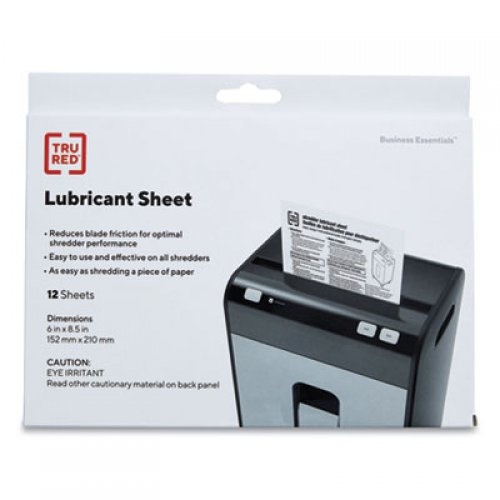 Tru Red Shredder Lubricant Sheets, 8.5 X 6, 24 Sheets/Pack