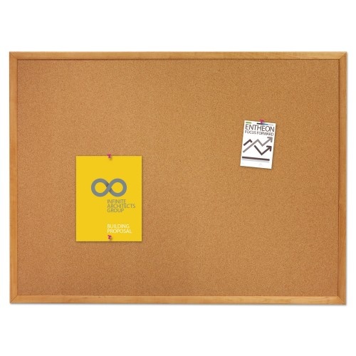 Quartet Classic Series Cork Bulletin Board, 96 X 48, Tan Surface, Oak Fiberboard Frame