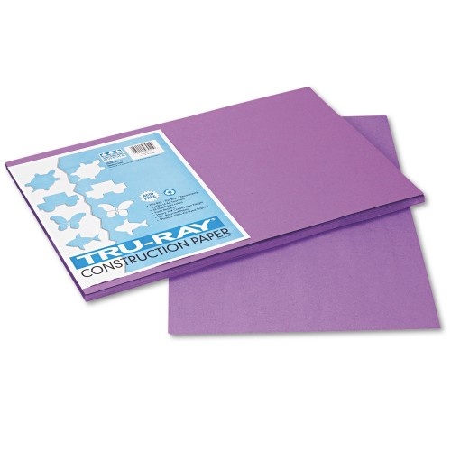 Pacon Tru-Ray Construction Paper, 76 Lb Text Weight, 12 X 18, Violet, 50/Pack