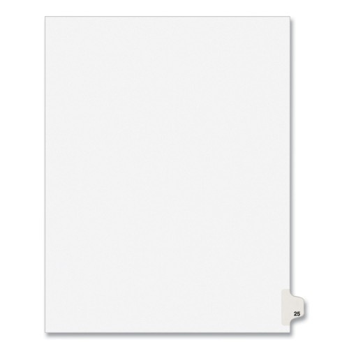 Preprinted Legal Exhibit Side Tab Index Dividers, Avery Style, 10-Tab, 25, 11 X 8.5, White, 25/Pack,
