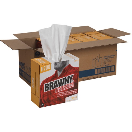Brawny Medium Weight Hef Shop Towels, 9 1/8 X 16 1/2, 100/Box, 5 Boxes/Carton
