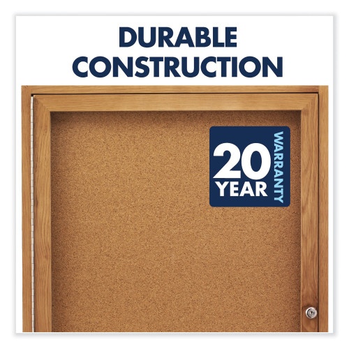 Quartet Enclosed Indoor Cork Bulletin Board With One Hinged Door, 24 X 36, Tan Surface, Oak Fiberboard Frame