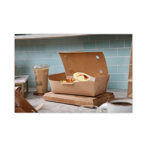 Pactiv Earthchoice Tamper Evident Onebox Paper Box, 9.04 X 4.85 X 2.75, Kraft, 162/Carton