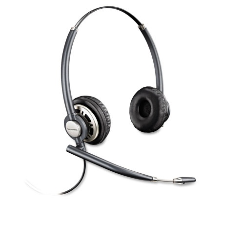 Poly Encorepro Premium Binaural Over The Head Headset With Noise Canceling Microphone, Black