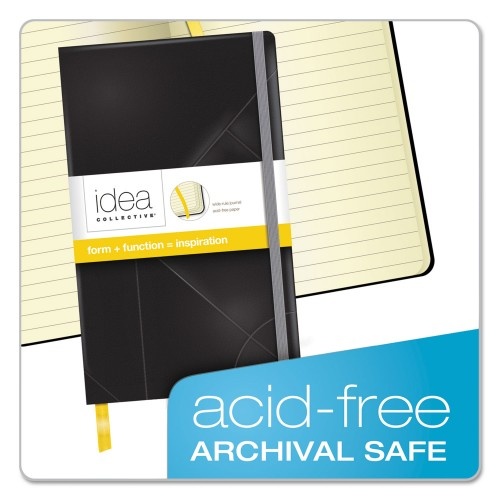 Tops Idea Collective Journal, Hardcover With Elastic Closure, 1-Subject, Wide/Legal Rule, Black Cover, 8.25 X 5 Sheets