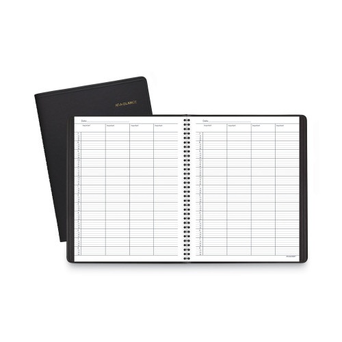 At-A-Glance Four-Person Group Undated Daily Appointment Book, 10.88 X 8.5, Black Cover, 12-Month (Jan To Dec): Undated