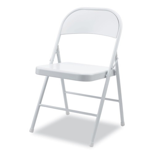 Alera Armless Steel Folding Chair, Supports Up To 275 Lb, Gray Seat, Gray Back, Gray Base, 4/Carton