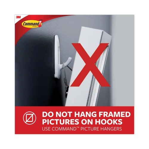 Command Spring Hook, 1 1/8W X 3/4D X 3H, White, 1 Hook/Pack