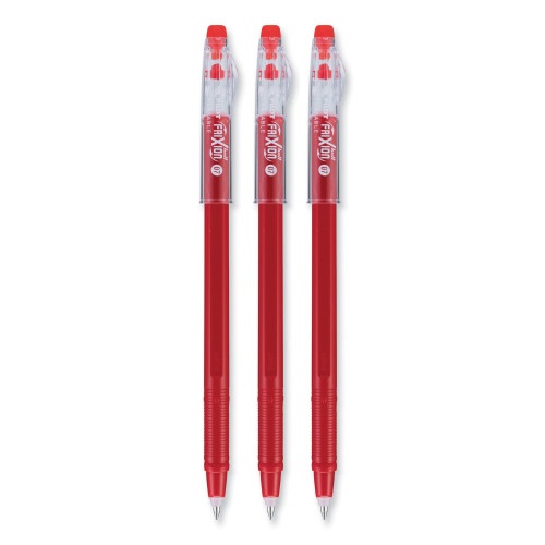 Pilot Frixion Colorsticks Erasable Gel Pen, Clipless Stick, Fine 0.7 Mm, Red Ink, Red Barrel, Dozen