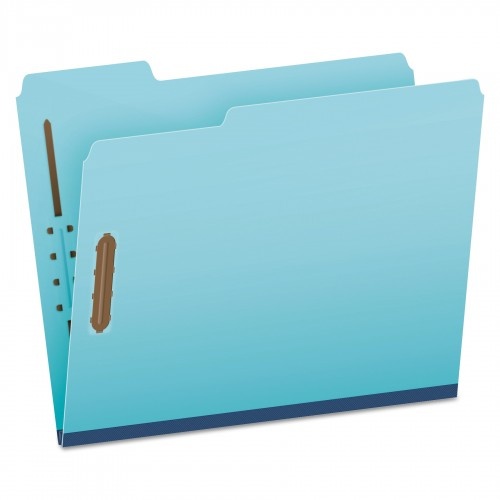 Pendaflex Heavy-Duty Pressboard Folders W/ Embossed Fasteners, Letter Size, Blue, 25/Box