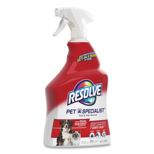 Resolve Pet Specialist Stain And Odor Remover, Citrus, 32 Oz Trigger Spray Bottle, 12/Carton
