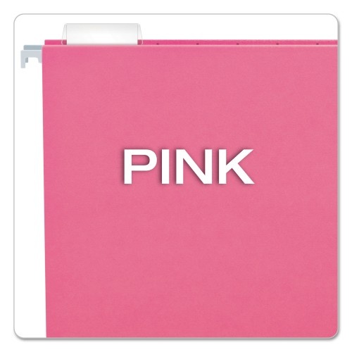 Pendaflex Colored Hanging Folders, Letter Size, 1/5-Cut Tab, Pink, 25/Box