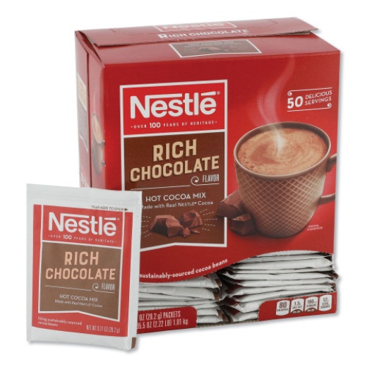 Nestle Hot Cocoa Mix, Rich Chocolate, .71Oz, 50/Box