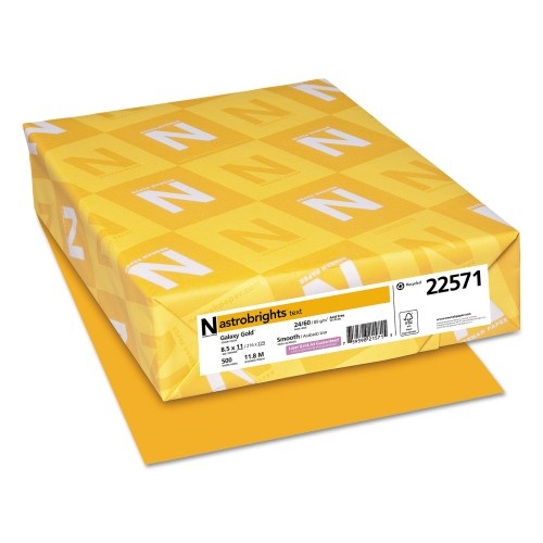 Astrobrights Galaxy Gold Color Paper - 24 Lb Bond Weight, 8.5 x 11, 500 Sheets/Ream