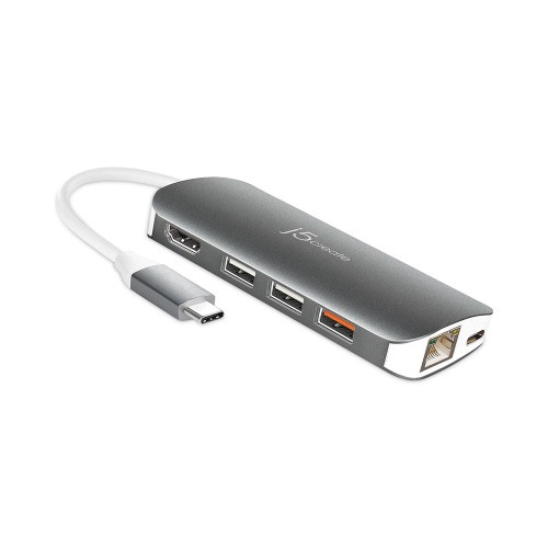 J5create USB-C Multiport Adapter, Gray/White