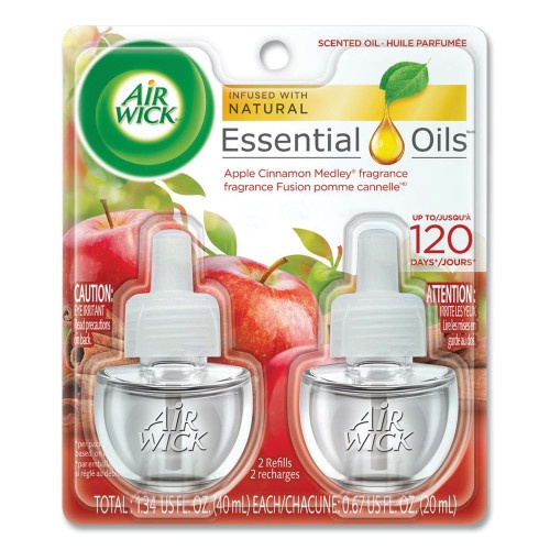Air Wick Scented Oil Refill - Warming Apple Cinnamon Medley, 0.67 Oz, 2/Pack
